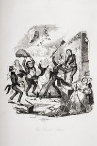 ライバル編集者、チャールズディケンズの「The Pickwick Papers」（1812-70）のイラスト、1837年発行 作： Hablot Knight Browne